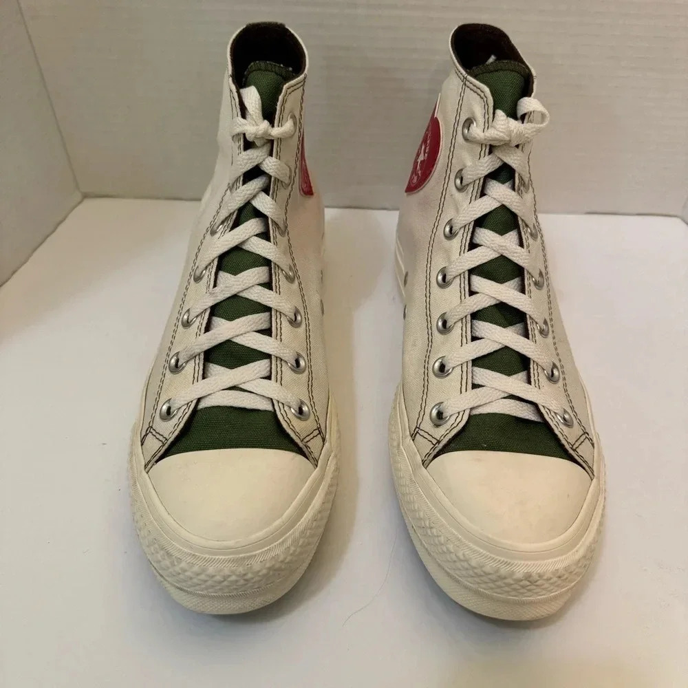 Converse Chuck Taylor All Star High Top Shoes Hearts White/Cream & Green